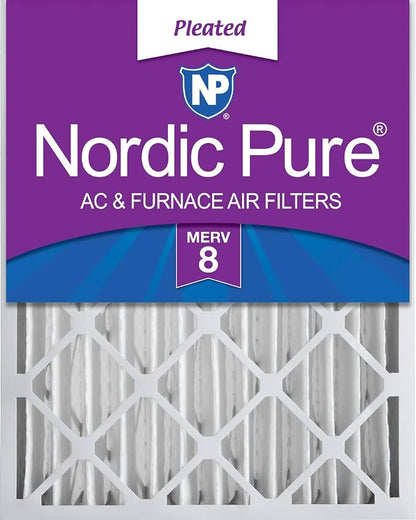 Nordic Pure 16x25x4 Pleated MERV 8 Air Filter 1 Pack by NordicPure