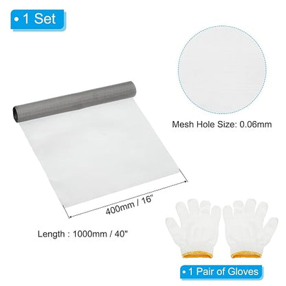 PATIKIL 40" L x 16" W Woven Wire Mesh, 250 Mesh 304 Stainless Steel Air Vent - Image 2