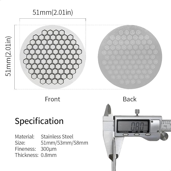 watchget 51mm Espresso Puck Screen Reusable Mesh Coffee Filter 0.8mm Thickness - Image 2