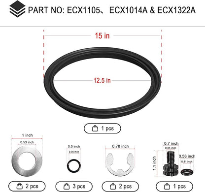 Generic Pool Filter Diaphragm Gasket ECX1105, Shaft kit ECX1014A and - Image 3