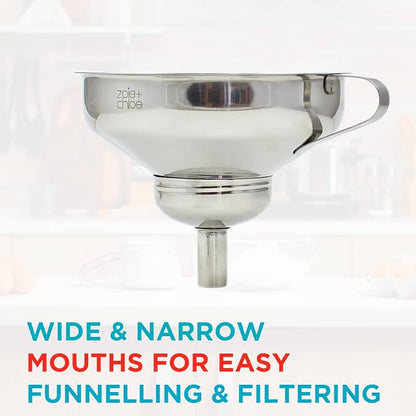 Zoie + Chloe 3-in-1 Stainless Steel Funnel Set - Image 2