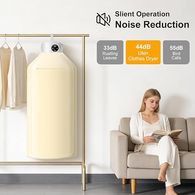 Uten Portable Clothes Dryer, Lightweight Mini Dryer for Quick Drying Clothes in Apartments, RVs, Hotels & Travel