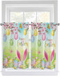 Easter Kitchen Curtains 54 Inches length, Spring Bunny Colorful Rabbit Eggs by Unknown