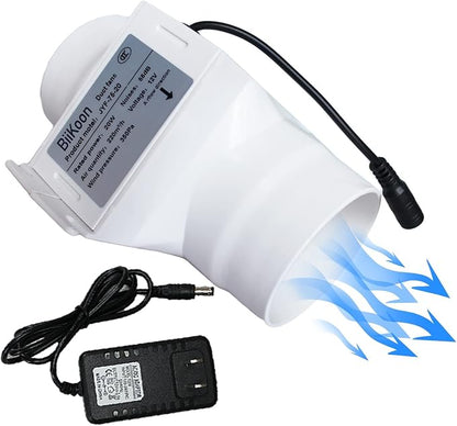 3“ Inline Duct Fan 12V 20W Inline Exhaust Blower Plastic Air Extractor Booster by Unknown