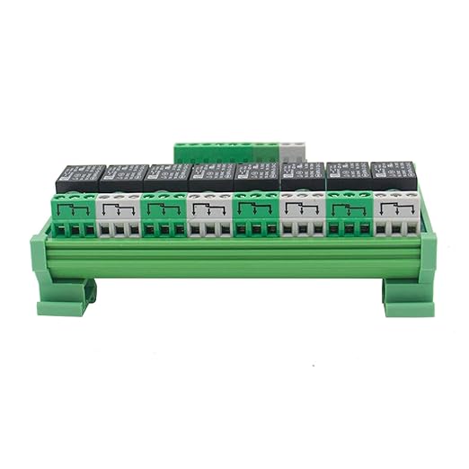 GAEYAELE 8 Channel Interface Relay Module 24VACDC DIN Rail Panel Mount for Automation PLC Board (FY-T738-24VACDC)