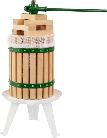 CAELUM Fruit Wine Press, 1.6 Gallon Wood Fruit and Cider Press Squeezer by CAELUM