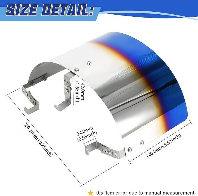 PTNHZ Universal Stainless Steel Air Intake Filter Cover Heat Shield Fits - Image 6