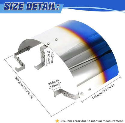 PTNHZ Universal Stainless Steel Air Intake Filter Cover Heat Shield Fits - Image 6