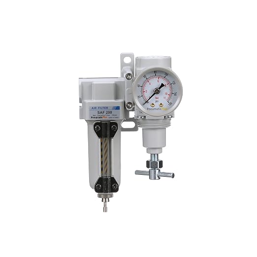 PneumaticPlus SAU220T-N02G-MEP Mini Compressed Air Filter Regulator Combo 1/4" by PneumaticPlus