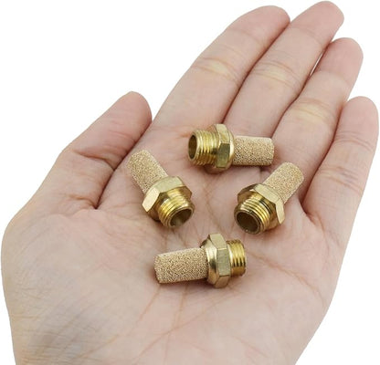 Wealrit 10 PCS Pneumatic Exhaust Mufflers, 1/8" Male Thread Hex Copper Air - Image 4