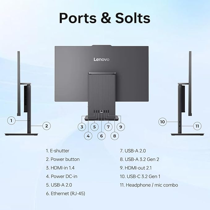Lenovo IdeaCentre Business Computer All-in-One PC, 27" FHD 100Hz Display, Intel Core i7-13620H, 32GB DDR5, 2TB SSD, Wi-Fi 6, Windows 11 Pro with AI & Microsoft Copilot, Wireless KB & M, Grey