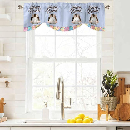 Blue Easter Tie Up Valance Curtains - Image 9