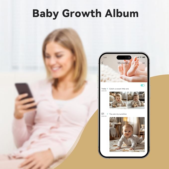 ebemate WiFi Video Baby Monitor with 2 Camera,2.8" Display with 1200Ft Long Range,WiFi On/Off,1080P No Glow Night Vision,2-Way Talk Baby Cam Monitoring EBS28-2