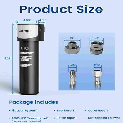 Vortopt Under Sink Water Filter System, Kitchen Sink Water Filter, NSF/ANSI 42 - Image 8