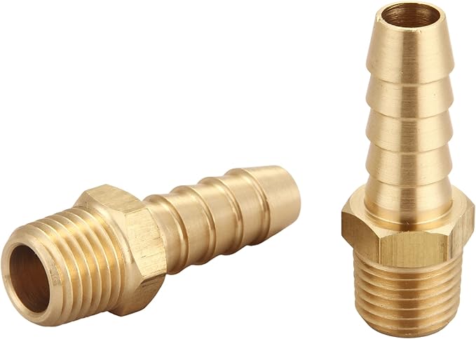 3/8 Inch Hose Barb to 1/4 Inch NPT Male Thread Brass Air Hose Barb Fittings - Image 7