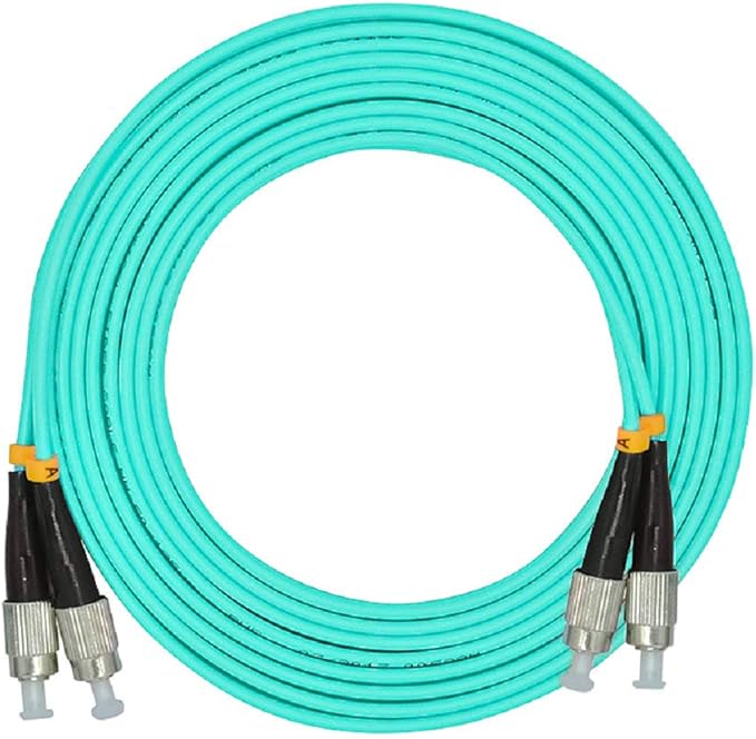 Jeirdus 50Meters 160ft Duplex 50/125 10G OM3 Multi-Mode Fiber Optic Cable Jumper Optical Patch Cord FC-FC