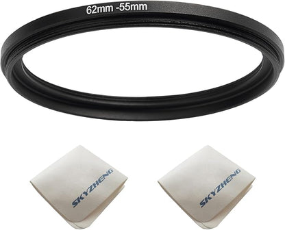 62mm Lens to 55mm Camera Lens Adapter 62mm to 55mm Step Down Ring Adapter Ring by SKYZHENG