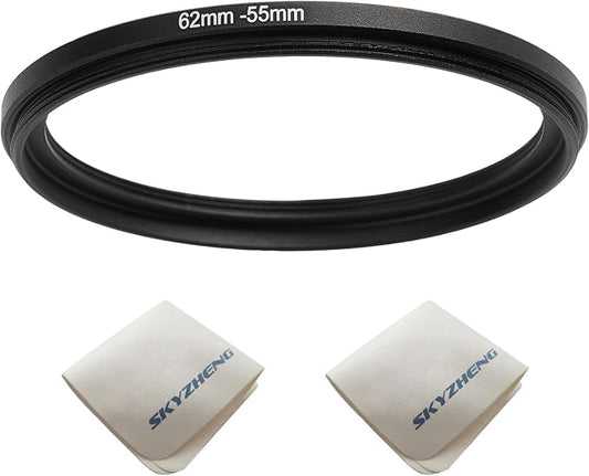 62mm Lens to 55mm Camera Lens Adapter 62mm to 55mm Step Down Ring Adapter Ring by SKYZHENG