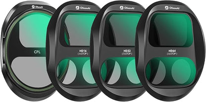 4-Pack Filter Kit for DJI Mavic 4 Pro, Combo of CPL ND8 ND32 ND64 Lens by OfeooAi