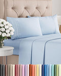 King Size 4 Piece Sheet Set - Comfy Breathable & Cooling Bed Sheets Set - Hotel Luxury Bedding for Women, Men, Kids & Teens - Deep Pockets, Easy-Fit, Super Soft & Wrinkle Free - Oeko-Tex - Sky Blue