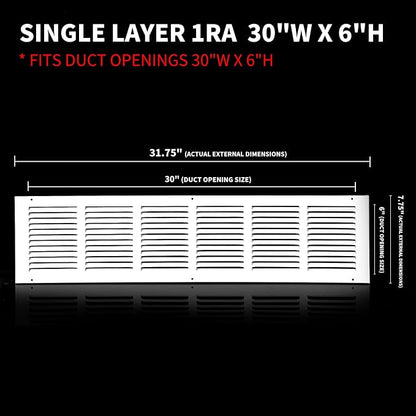 30x6 Return Air Grille, Air Return Vent Cover, Flat Vent Cover, Rejillas De - Image 3