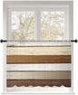Sheer Curtains 45 Inch Length, Vintage Geometric Brown Semi Sheer Curtains by Unknown