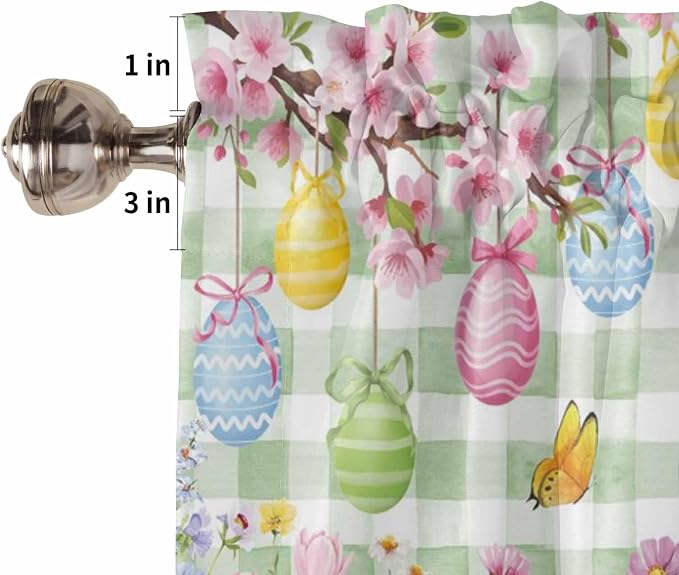 Happy Easter Living Room Curtains 72 Inches length, Spring Bunny Eggs Flower - Image 6
