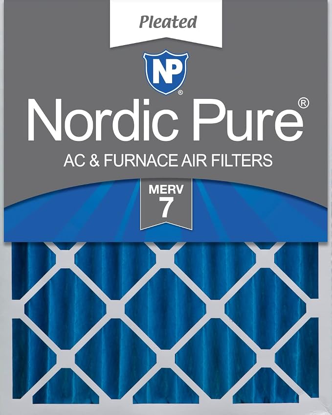 Nordic Pure 20x25x4 Pleated MERV 7 Air Filter 1 Pack by NordicPure