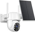 Gianteye 4MP Solar Security Cameras Wireless Outdoor, WiFi Security Camera Outside with Color Night Vision, Solar & Battery Powered 2.4G&5G Camera for Home Security,Compatible Home Hub Only