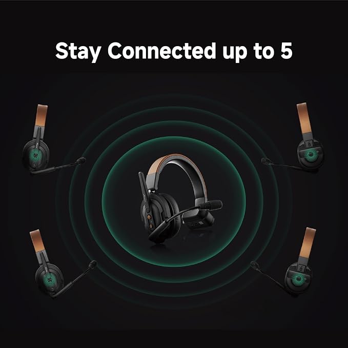 Accsoon Como SE Wireless Headset Intercom System 1312ft Team Communication Group Talk, 30+Hour Battery Life(Only Host Headset)