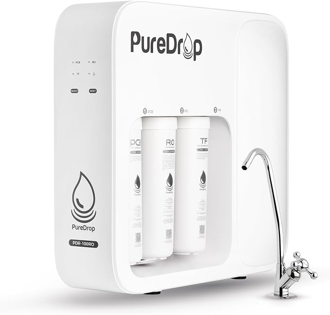 PDR-100RO 3-Stage Under Sink Reverse Osmosis Drinking Water Filtration System by PureDrop