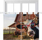 Farm Cows Kitchen Curtains 45 Inch Length, Short Cafe Window Curtains Tab Top by Unknown