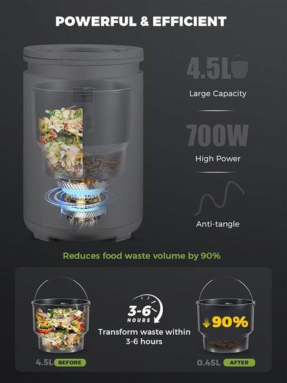 Electric Composter for Kitchen Smart Odorless Countertop Compost Bin Machine - Image 3