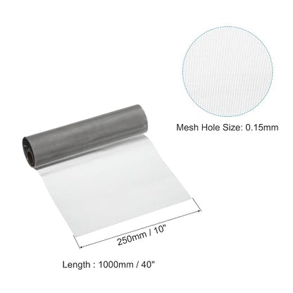 PATIKIL 40" L x 10" W Woven Wire Mesh, 100 Mesh 316L Stainless Steel Air Vent - Image 2