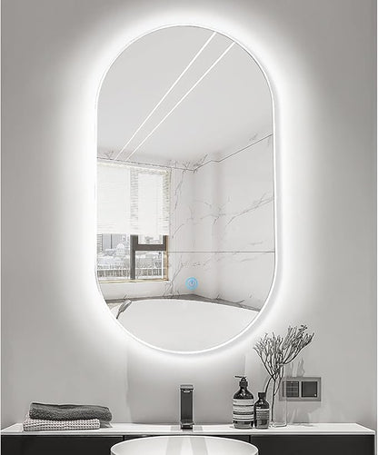 Oval LED Illuminated Bathroom Mirror, Wall-mounted Vanity Makeup Mirror - Image 7