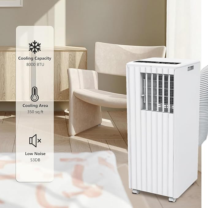 8000 BTU Portable Air Conditioner, Portable AC Unit - Image 2