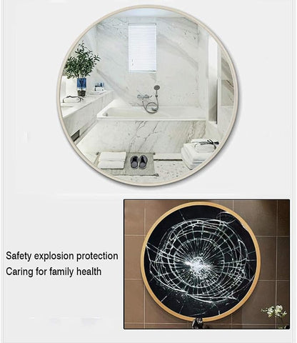 Round LED Bathroom Mirror Demister Pad IP44 Vanity Large Mirror Cold Light - Image 3