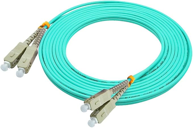 Jeirdus 20Meters 65ft Duplex 50/125 10G OM3 Multi-Mode Fiber Optic Cable Jumper Optical Patch Cord SC