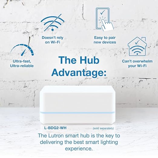 Lutron Diva Smart Dimmer Light Switch for Caseta Lighting (Lutron Smart Hub Required), for LED Lights, 150W, Single-Pole/3-Way, No Neutral, Brown (DVRF-6L-BR)