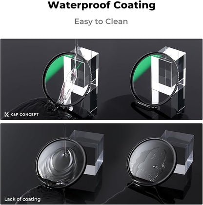 K&F CONCEPT 52mm CPL MCUV ND1000 Lens Filter 2 Lens Caps Kits Waterproof - Image 5