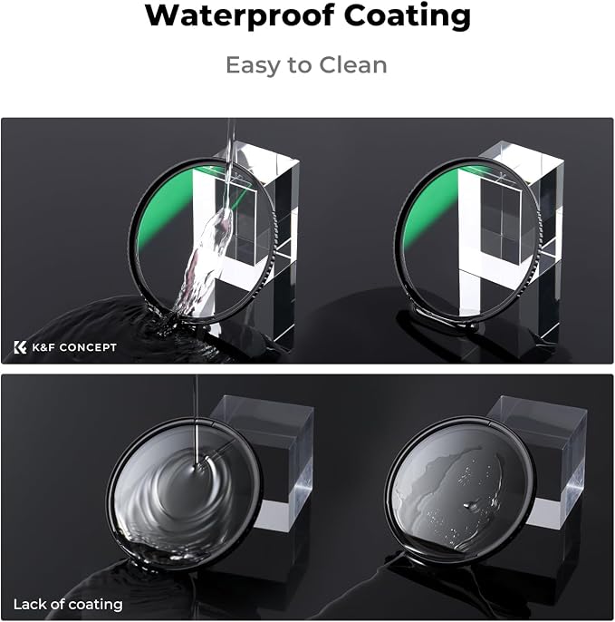 K&F CONCEPT 62mm CPL MCUV ND1000 Lens Filter 2 Lens Caps Kits Waterproof - Image 4