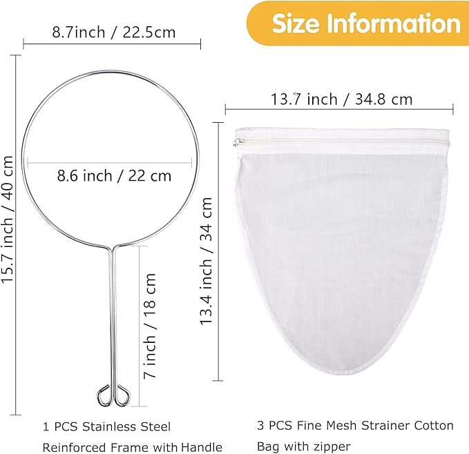 WMKGG Ultra Fine Mesh Strainer Bags, Reusable Filter Bags - Image 2