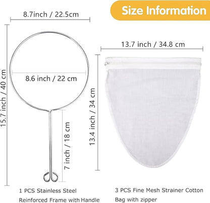 WMKGG Ultra Fine Mesh Strainer Bags, Reusable Filter Bags - Image 2