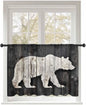 Sheer Curtains 54 Inch Length, Farmhouse Country Rustic Wooden Grain Privacy by Unknown