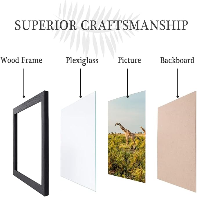 TKYGU 12x17 Picture Frame Black Set of 5,Wooden Frame 12x17 Wall Gallery Poster Photo frame with Durable Shatter Resistant Plexiglass for Wall Mounting Family -friend- wedding best gift