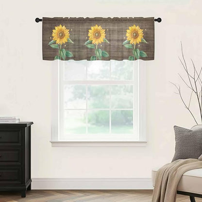 Summer Sunflower Sheer Valance Curtains - Image 5
