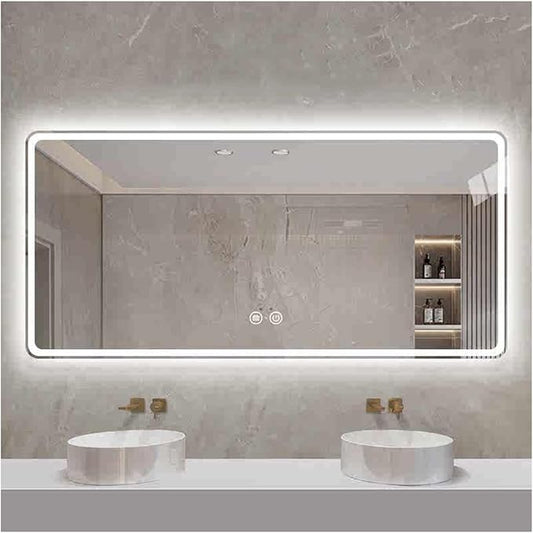 Smart Illuminated LED Bathroom Mirror，Bathroom Mirror by ZXCASDF