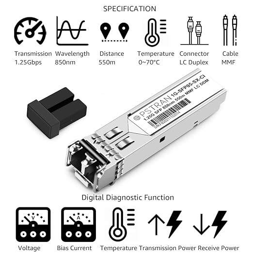 OPSTRAN 1000BASE-SX SFP Optical Transceiver Module Compatible with D-Link DEM-311GT 850nm 550m DDM Duplex LC MMF 4pcs/Pack