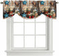 Country Flower Tie Up Valance for Window, Western Texas Star Butterfly Barn by AMZRicher