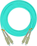 Jeirdus 20Meters 65ft Duplex 50/125 10G OM3 Multi-Mode Fiber Optic Cable Jumper Optical Patch Cord SC